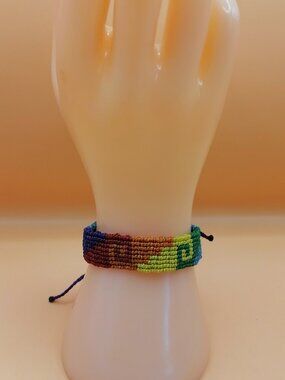 Gay Pride Flag Bracelet Love Friendship Handwoven Macrame LGBT Rainbow